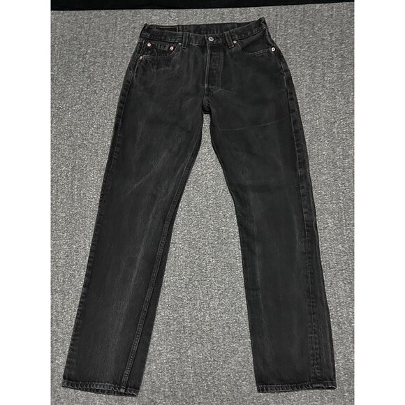 Vtg 90s Levi's 501 XX Women's Black Denim Jeans Button Fly Faded 30x32 (29x32.5) - Picture 2 of 16